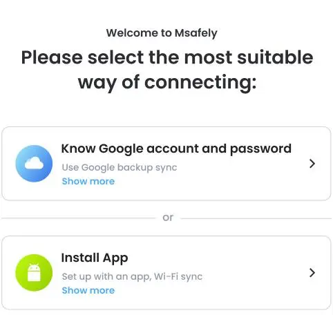 Select the most suitable way of connecting